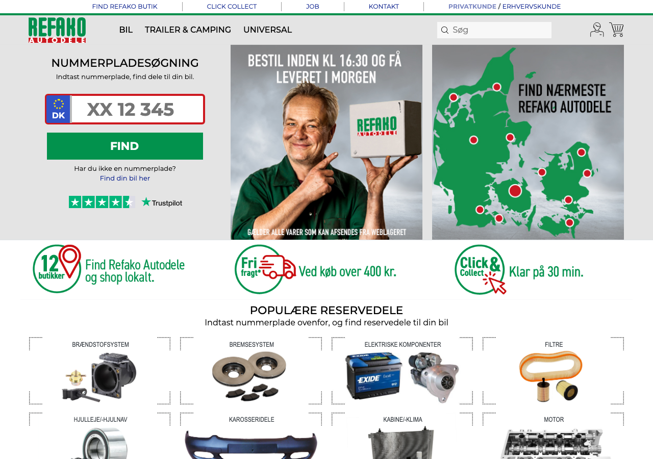 Refako Autodele homepage preview