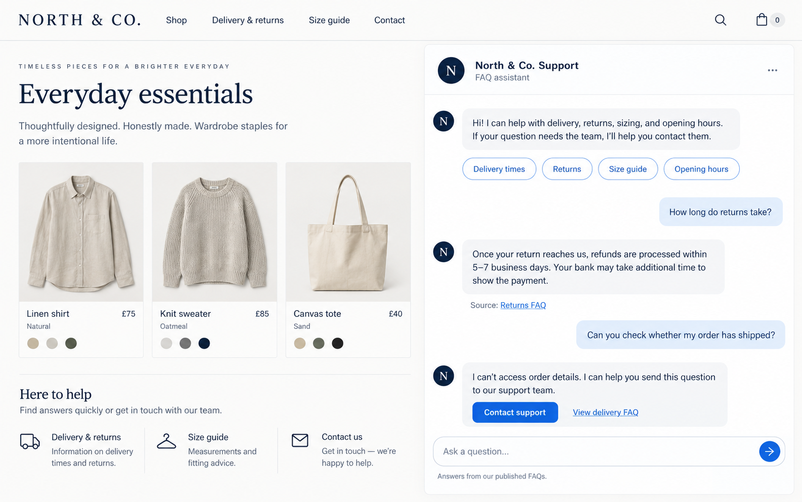 CYBERCUBE support FAQ assistant — chat walkthrough